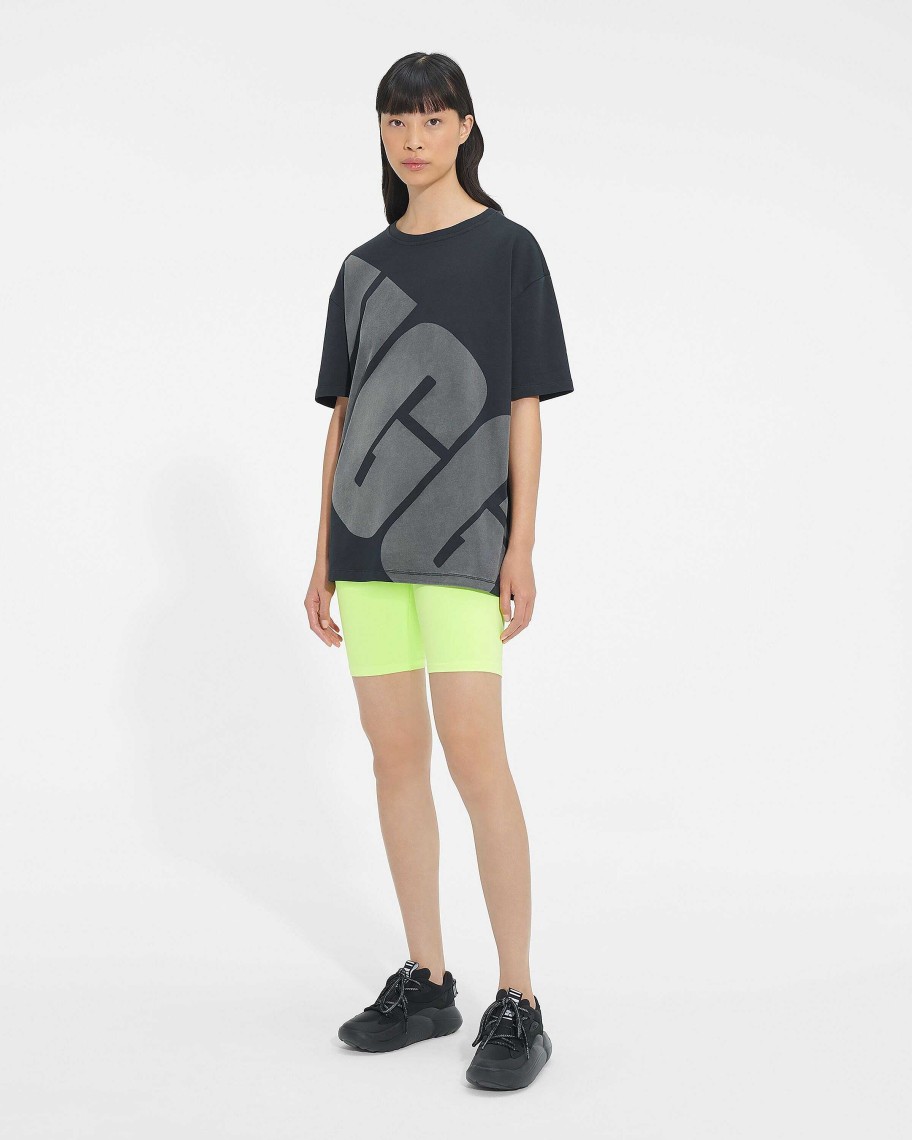 Dames UGG RTW Collection | Jacqueline-logo-T-shirt Zwart / Steenkool