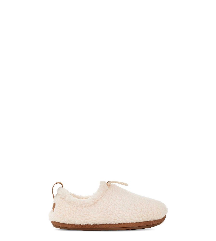 Dames UGG Slippers | Pluche pantoffel Naturel/ Kastanje