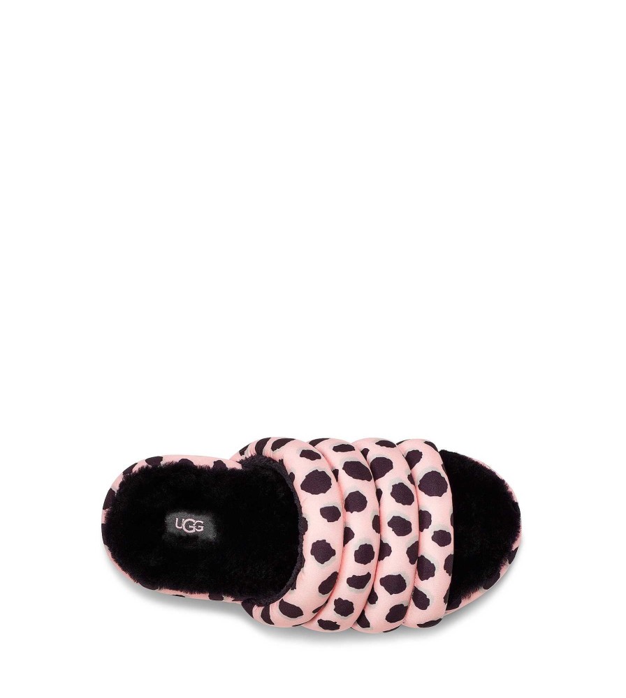 Dames UGG Sandalen en slippers | Maxi Slide Cheetah-print Roze Sint-jakobsschelp