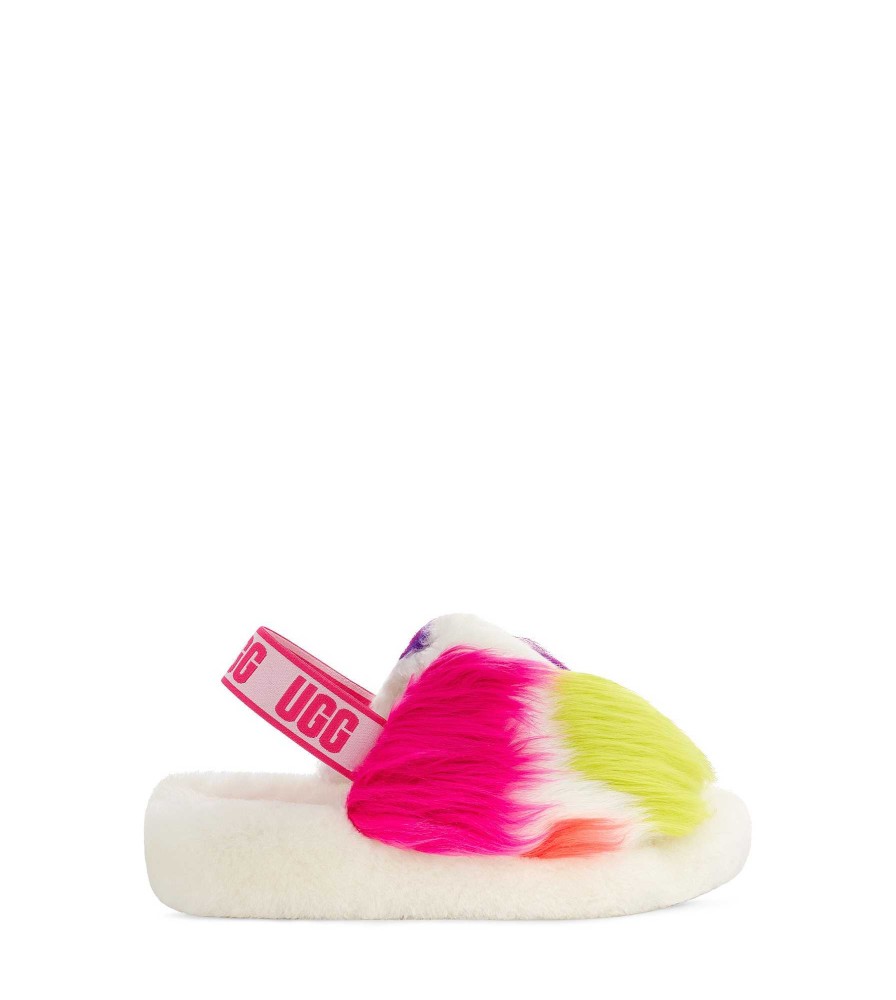 Dames UGG Slippers | Fluff Yeah feestplekken Wit