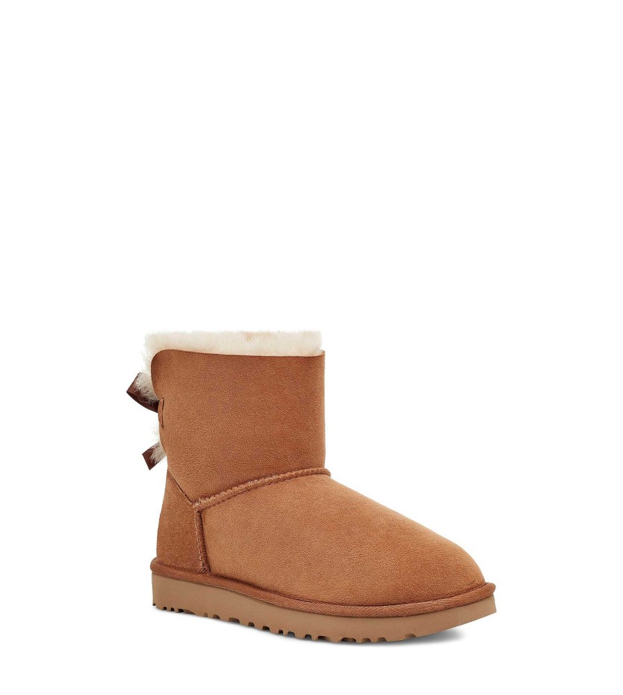 Dames UGG Klassieke laarzen | Mini Bailey Bow II Kastanje