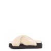 Dames UGG Slippers | Fuzz Sugar dwarsglijbaan Naturel / Zwart