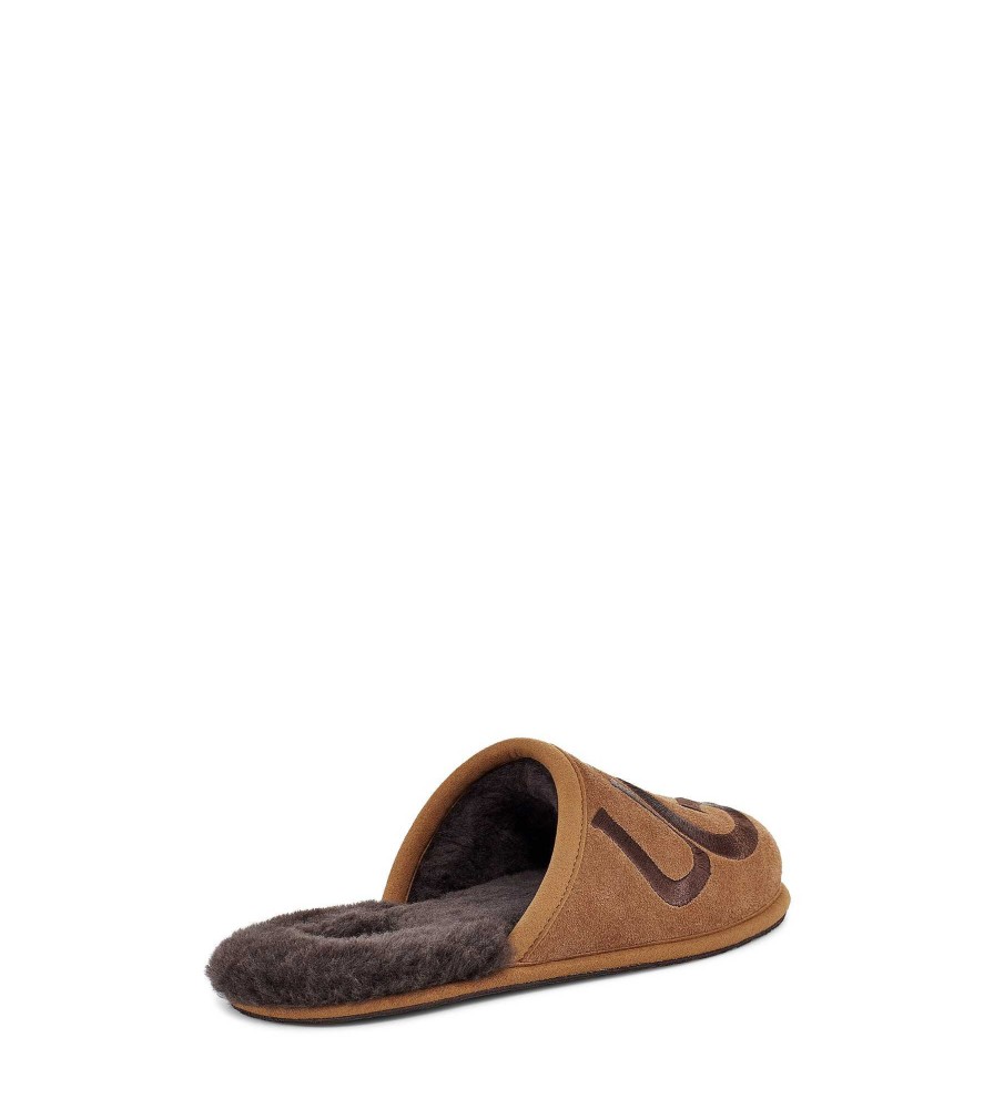 Heren UGG Slippers | Scuff-logo Kastanje / Espresso