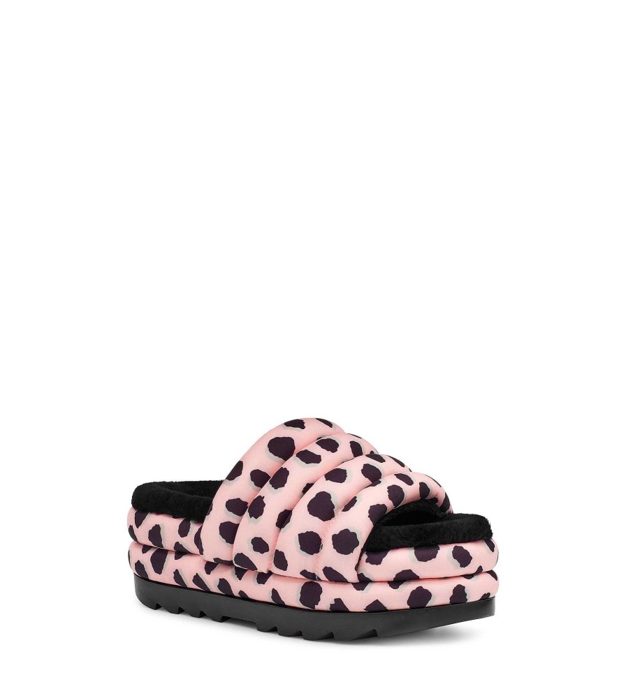 Dames UGG Sandalen en slippers | Maxi Slide Cheetah-print Roze Sint-jakobsschelp