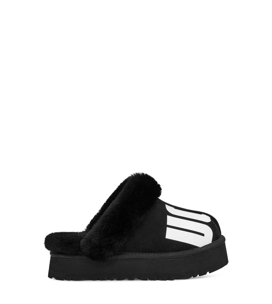 Dames UGG Slippers | Disquette Gehakt Zwart