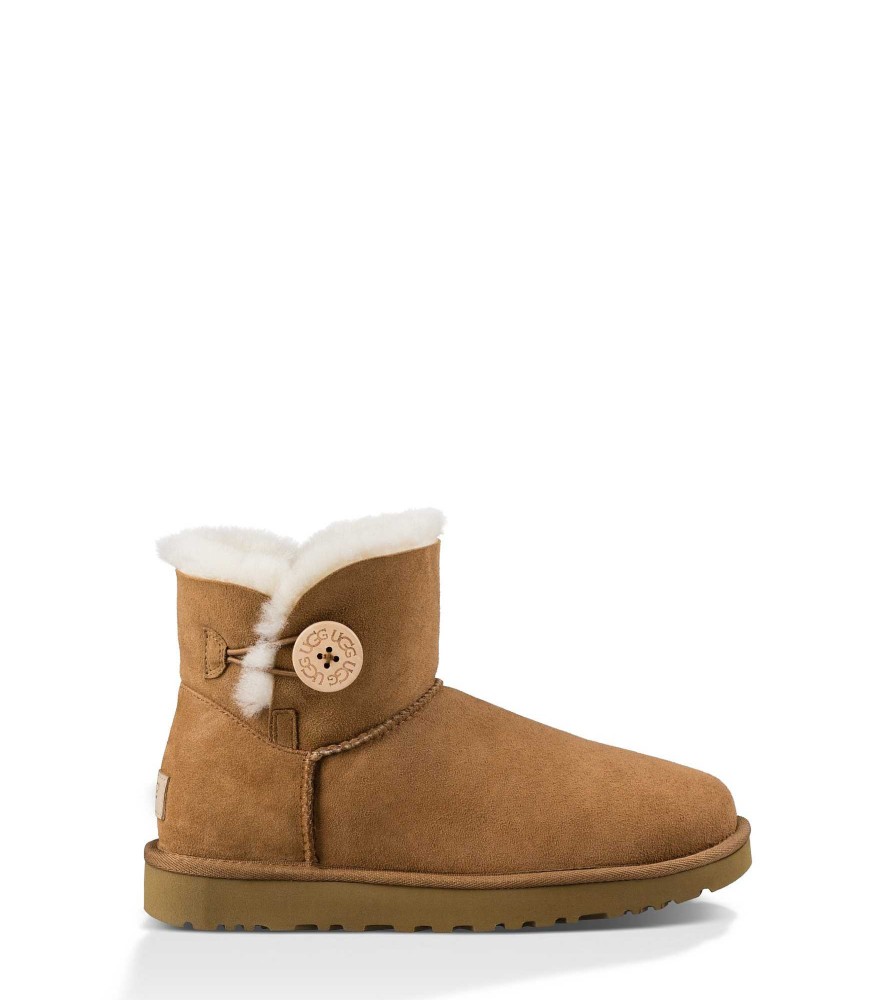 Dames UGG Klassieke laarzen | Mini Bailey Button II, Ugg Kastanje