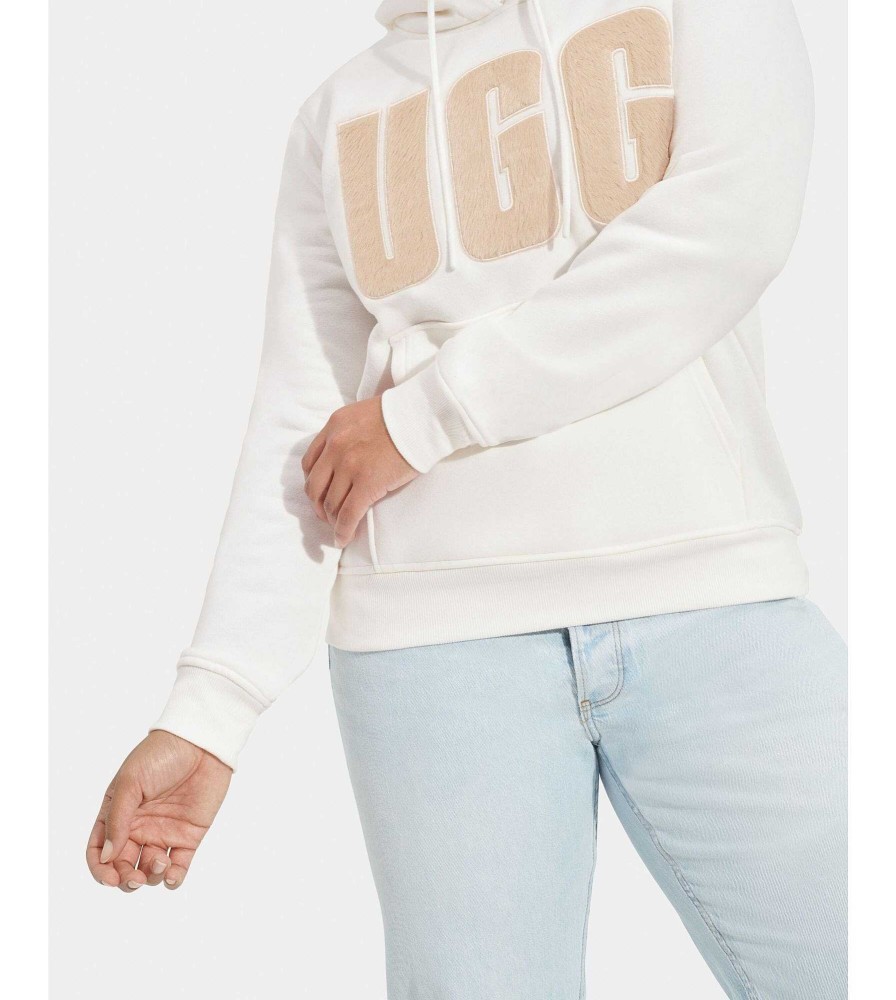 Dames UGG RTW Collection | Hoodie met Rey Uggfluff-logo Nimbus / Zand